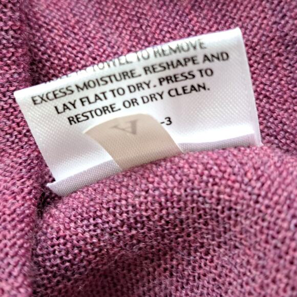 EILEEN FISHER Merino Wool Cardigan Cocoon Sweater Purple Melange Dolman Boxy - Picture 8 of 8